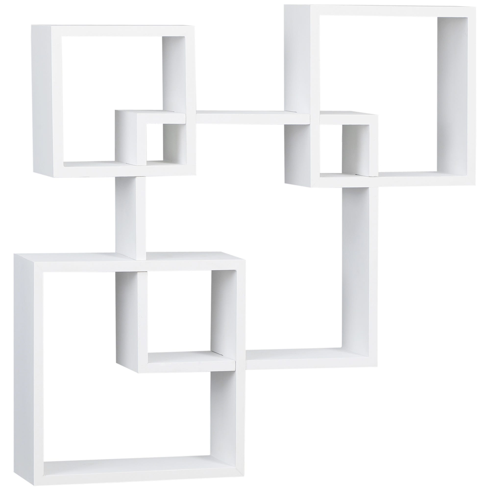 Estantería de pared con 4 cubos HOMCOM 65x10,2x64,5 cm blanco