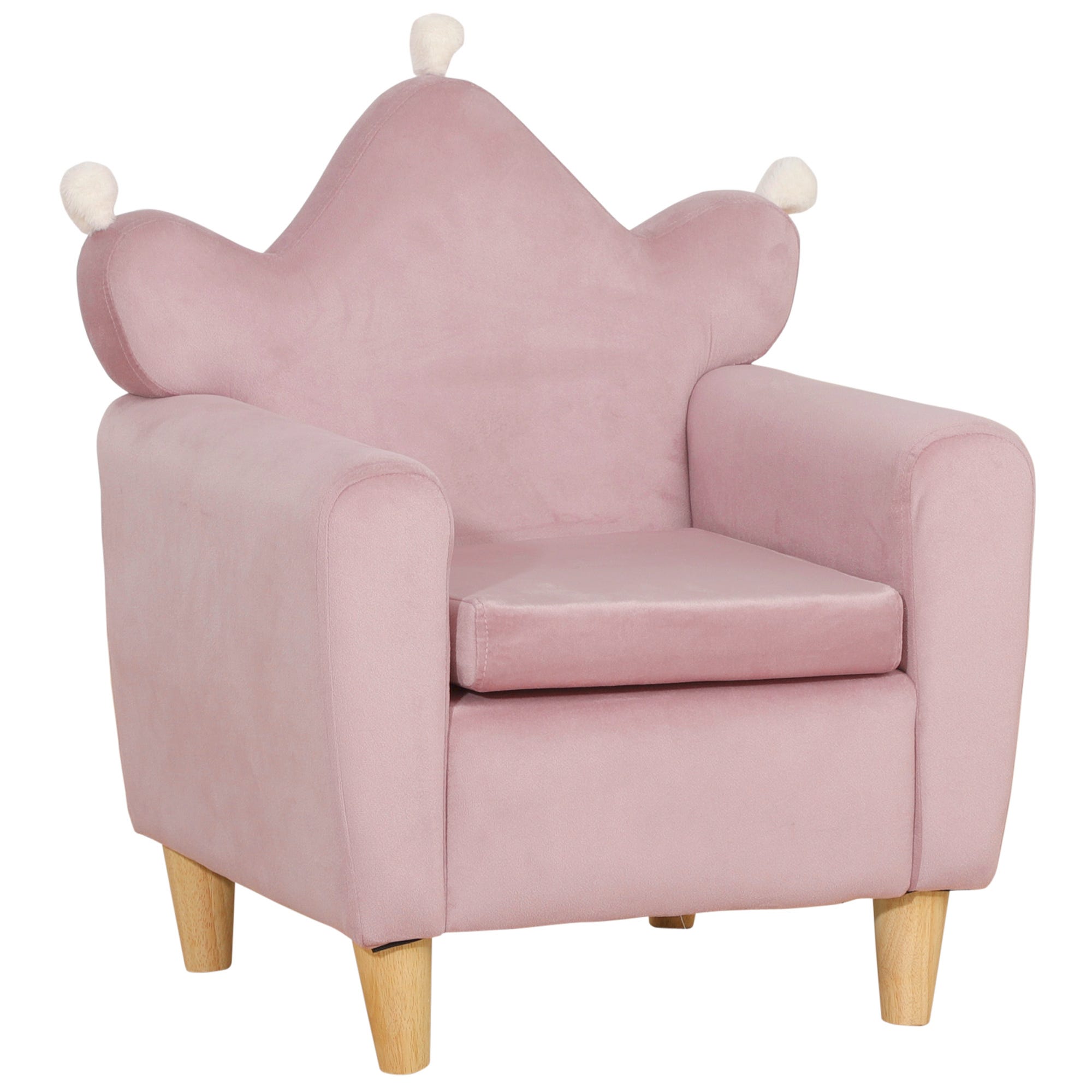 Sillón infantil mini sofá para niños de +3 años HOMCOM 50x42x58cm rosa