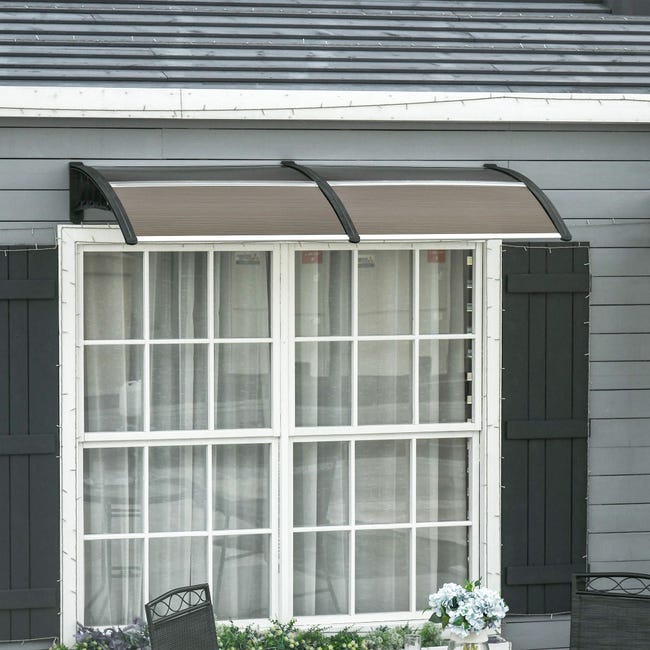 Marquesina exterior de policarbonato para puertas y ventanas Sabates -  D120xL140 cm