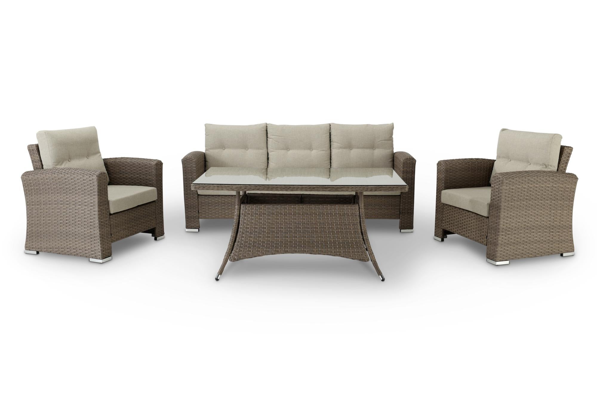 Set Giardino 5 Pezzi Outsunny - Tavolo Rotondo Ø82cm E 4 Sedie Con Cuscini, Rattan E Acciaio - Foto 5