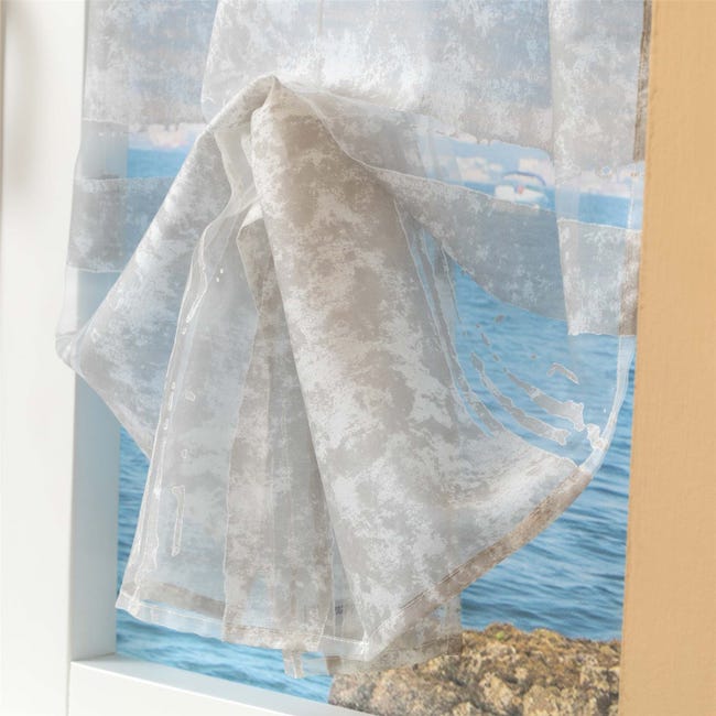 Coppia tendine, tenda a vetro, tendina a vetro regolabili Vogue Tortora cm  60x150