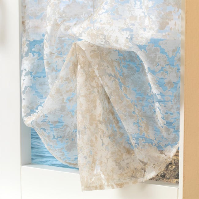Coppia tendine, tenda a vetro, tendina a vetro regolabili Eleonor Beige cm  60x230