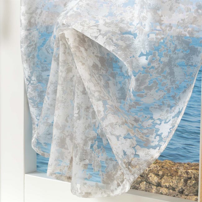 Coppia tendine, tenda a vetro, tendina a vetro regolabili Eleonor Grigio cm  60x230