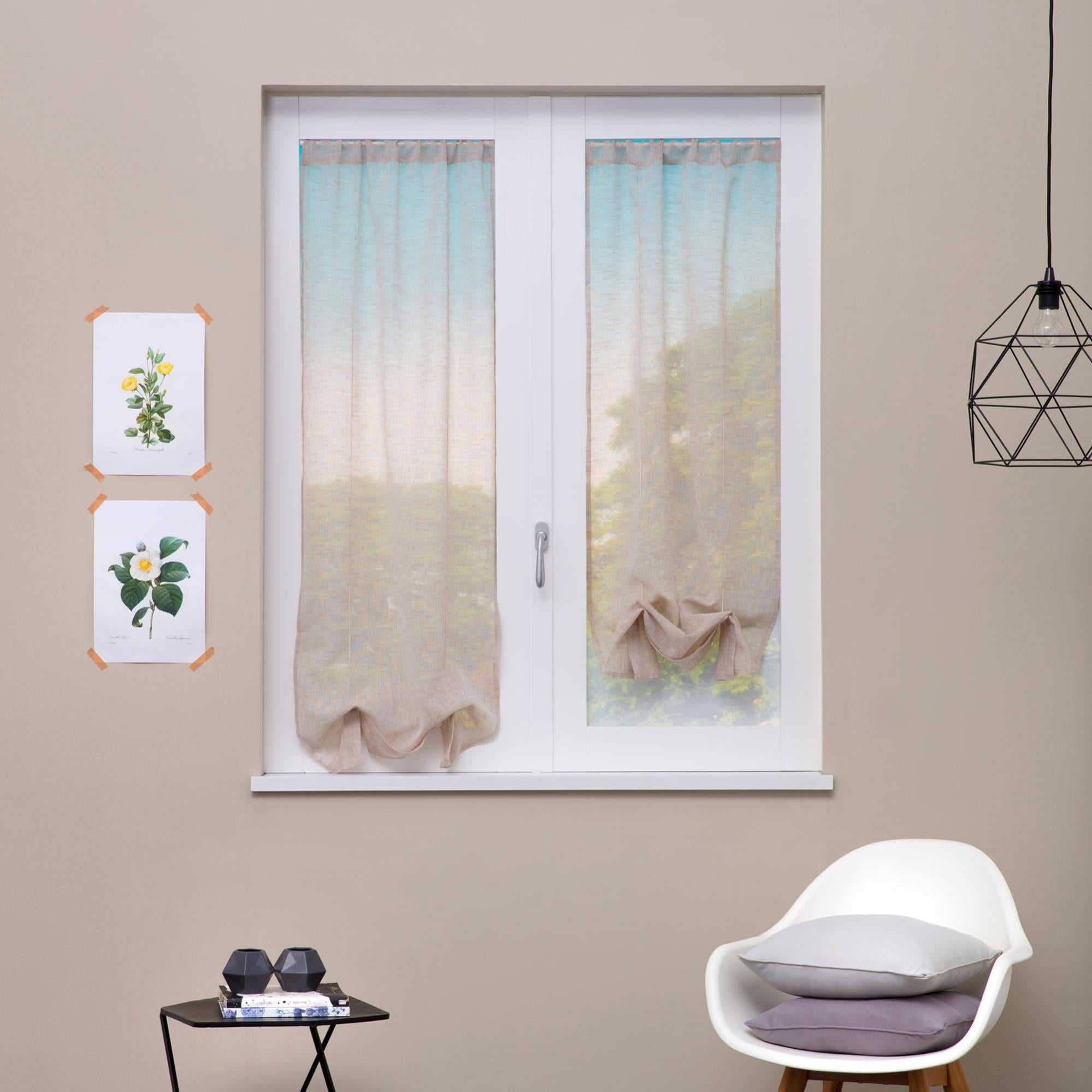 Coppia Tendine A Vetro Semitrasparenti – Tinta Unita 100% Poliestere – Misure 60x150 Cm O 60x230 Cm