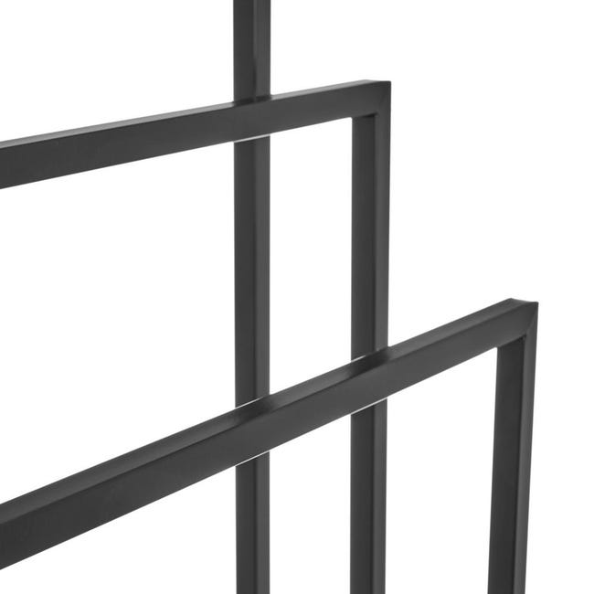  Toallero de pie MyGift de metal y bambú (2 pisos), color negro  : Hogar y Cocina