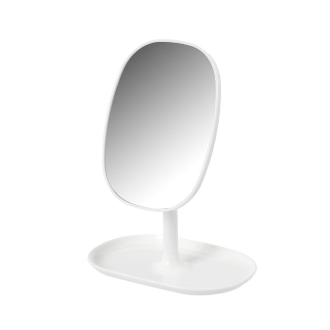 terciopelo agencia entregar Espejo joyero giratorio blanco de plástico de 16x11x22 cm | Leroy Merlin