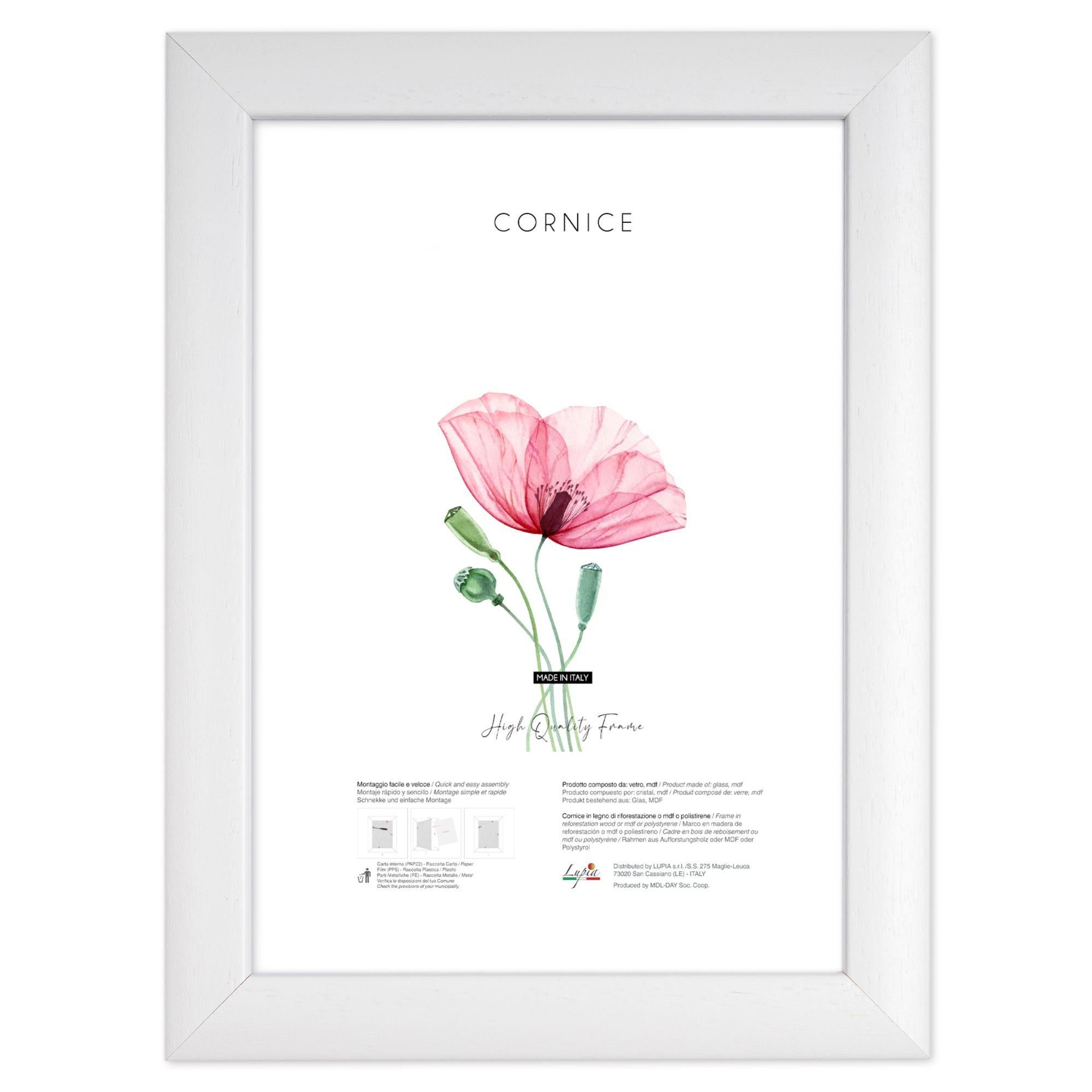 Cornice 40x50 Cm Nera In Alluminio - Leggera - Per Puzzle, Poster E Foto - Con Vetro Sintetico - Foto 3