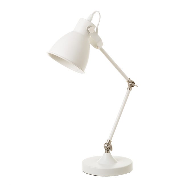cobertura Confusión Pautas Lámpara de mesa para escritorio de metal blanca de 52x16x27 cm | Leroy  Merlin