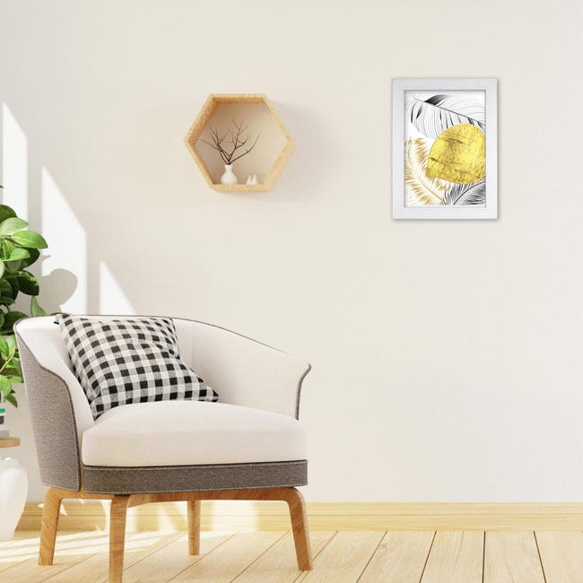 Cornice portafoto in legno da parete Shabby Chic WHITE, per foto, stampe  artistiche, poster da 50x70 cm