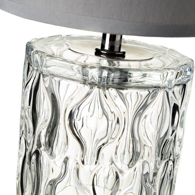 Lámpara de mesita de noche tallada luxury cristal blanca de29x15x15 cm  VERRE