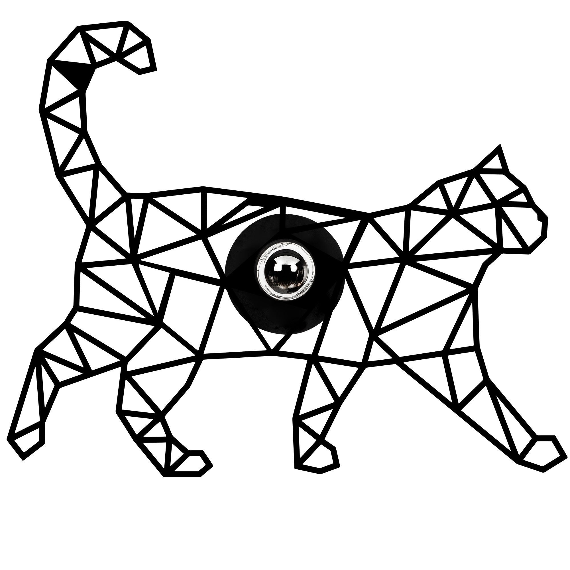 Applique Murale Interieur, design en bois et en MDF, Noir 37x12x46 cm