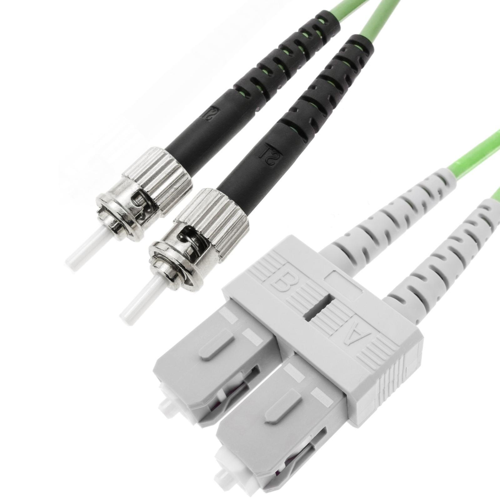 Cavo in fibra ottica multimodale duplex OM5 50µm/125µm ST/PC - SC/PC 100Gb di 20 m - 5