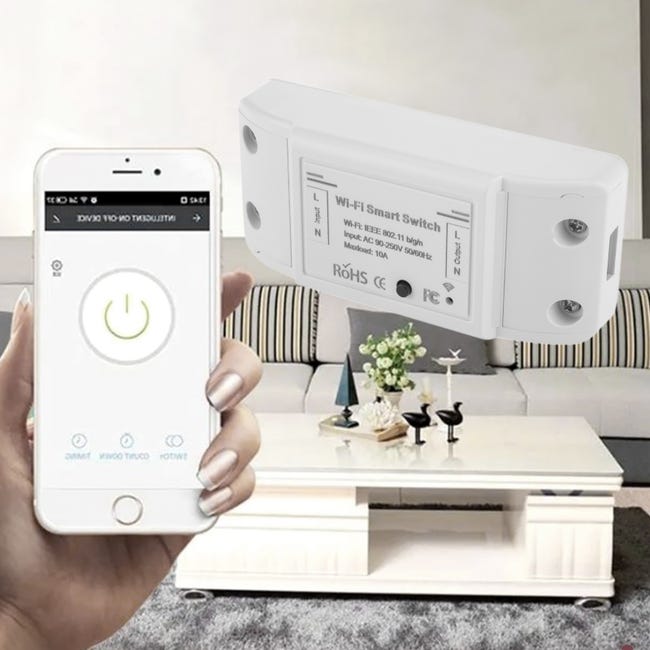 Interrupteur intelligent WiFi Smart Switch blanc compatible avec Google  Home, Alexa et IFTTT 1 canal