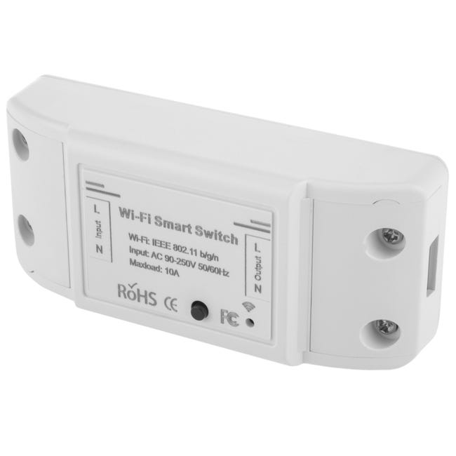 Interruptor inteligente WiFi Smart Switch blanco con Google Home, Alexa y IFTTT 1 canal | Leroy Merlin
