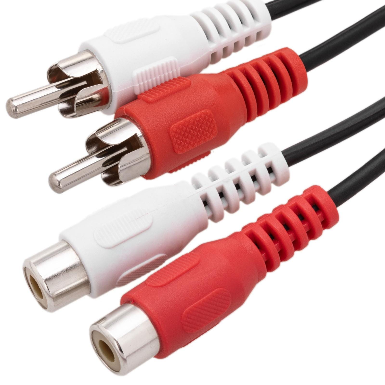 Cable Audio Stereo 10m con dos conectores RCA-M y dos RCA-H en el otro