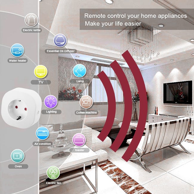 Enchufe Inteligente WiFi con USB control vía Smartphone/APP 7hSevenOn Home