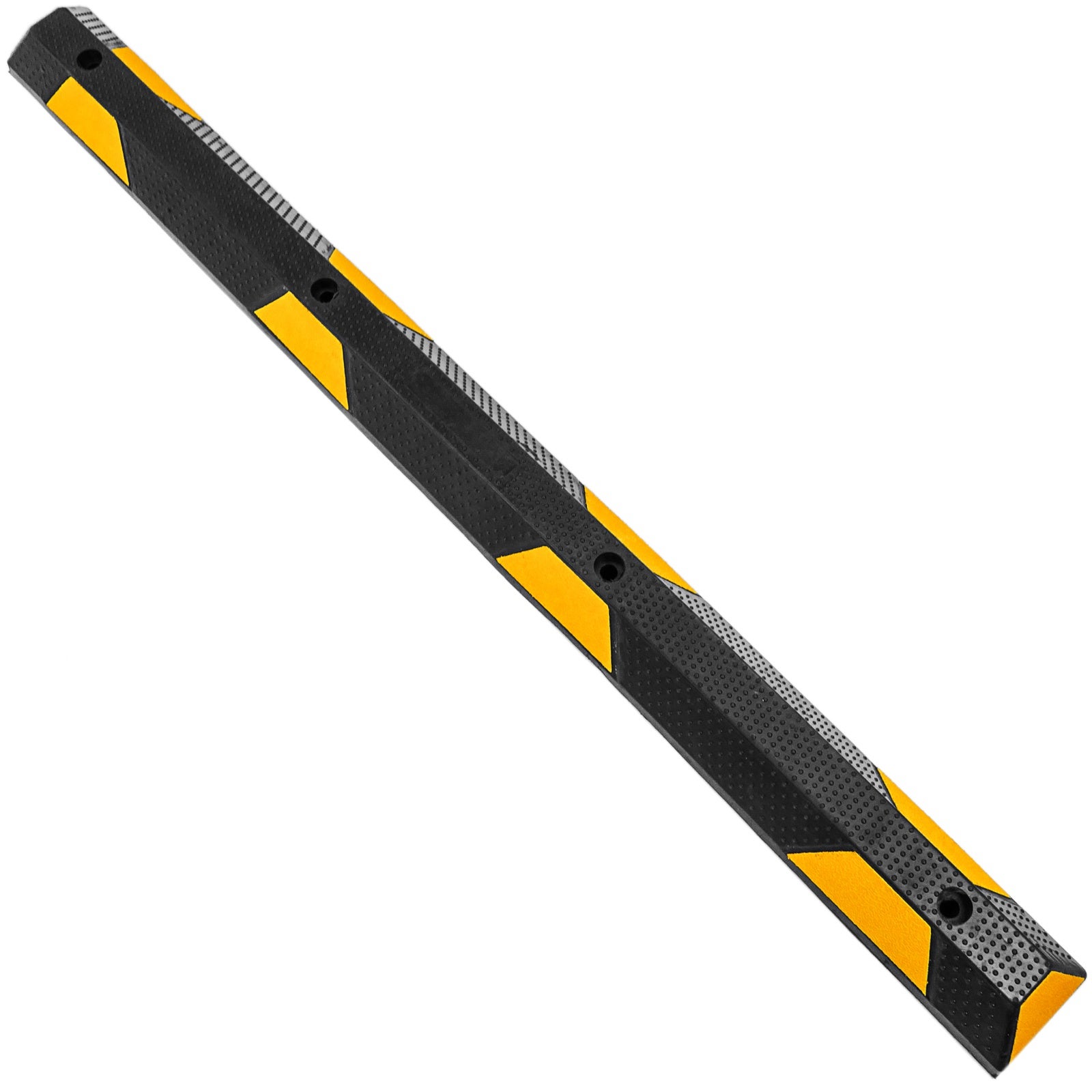 Fermaruota in gomma nera e gialla per parcheggio 182 cm