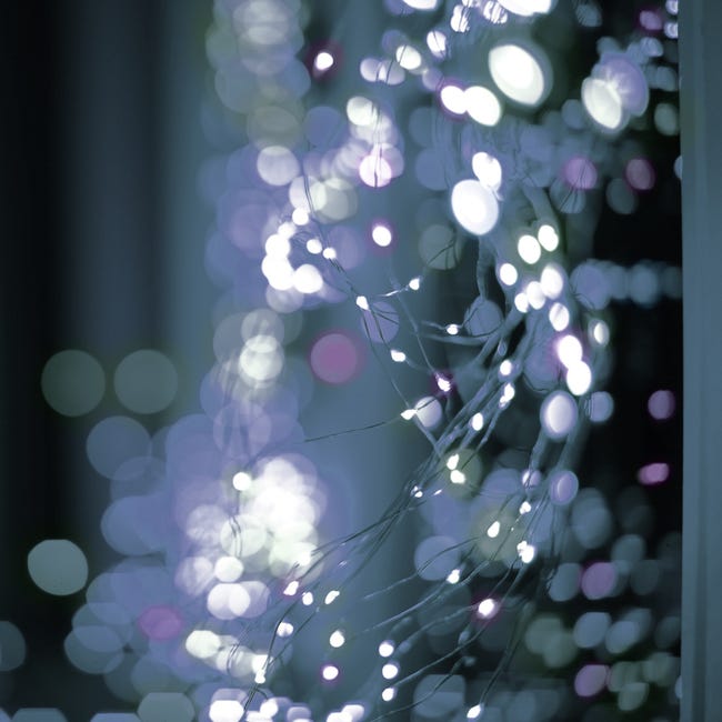Cascata di 10 Fili LED Multicolori Luminosi per addobbi natalizi con  effetti di luce, 2m