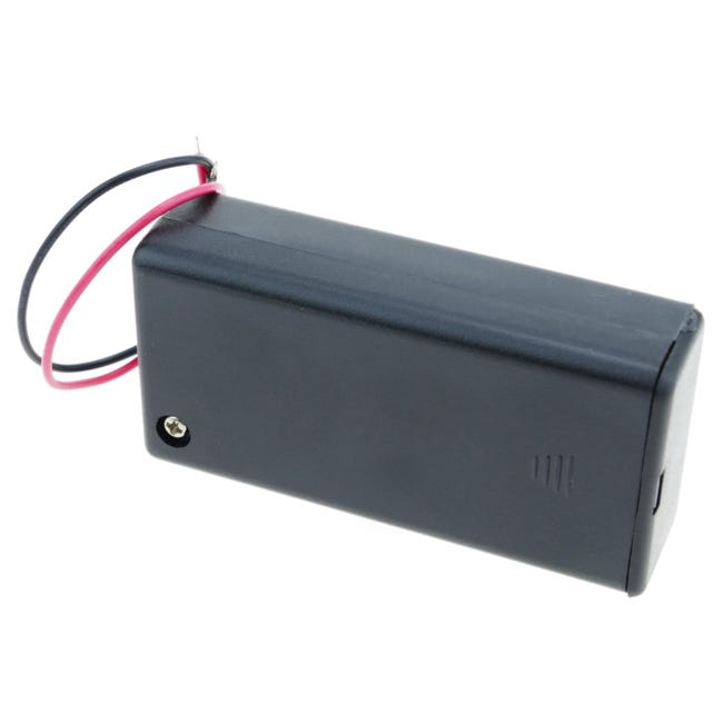 2 Portabatterie Per 8 Stilo AA 12V Con Interruttore ON/OFF E Spina DC - Scatola Plastica Nera - Foto 1