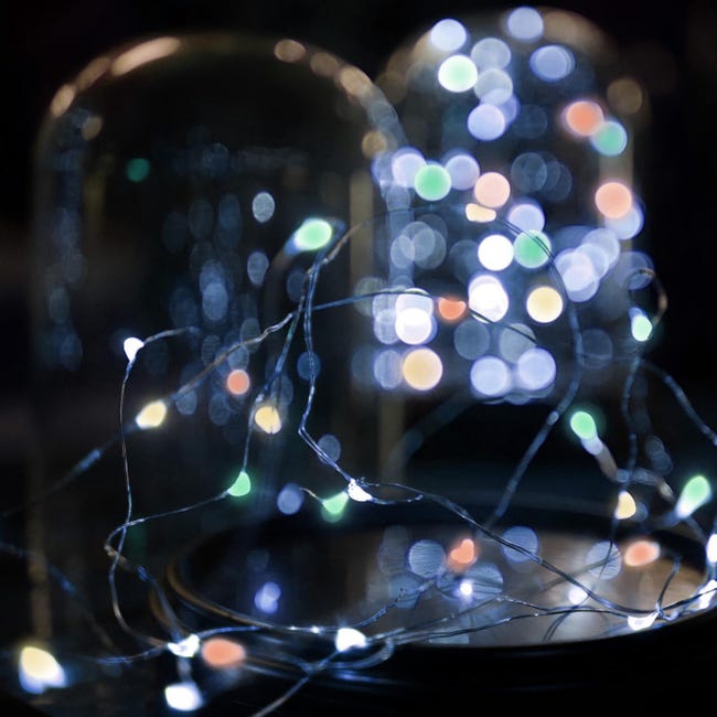 Luci a batteria, luci fatate da 10 m e 80 LED, 8 modalità di illuminazione, con telecomando, per decorazioni natalizie (luce colorata) | Leroy Merlin Luci a batteria, luci fatate da 10 m e 80 LED, 8 modalità di illuminazione, con telecomando, per decorazioni natalizie (luce colorata) | Leroy Merlin