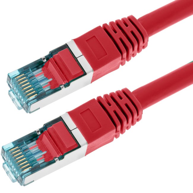 Cable red cat.7 lszh sftp pimf awg26 rojo 50 cm