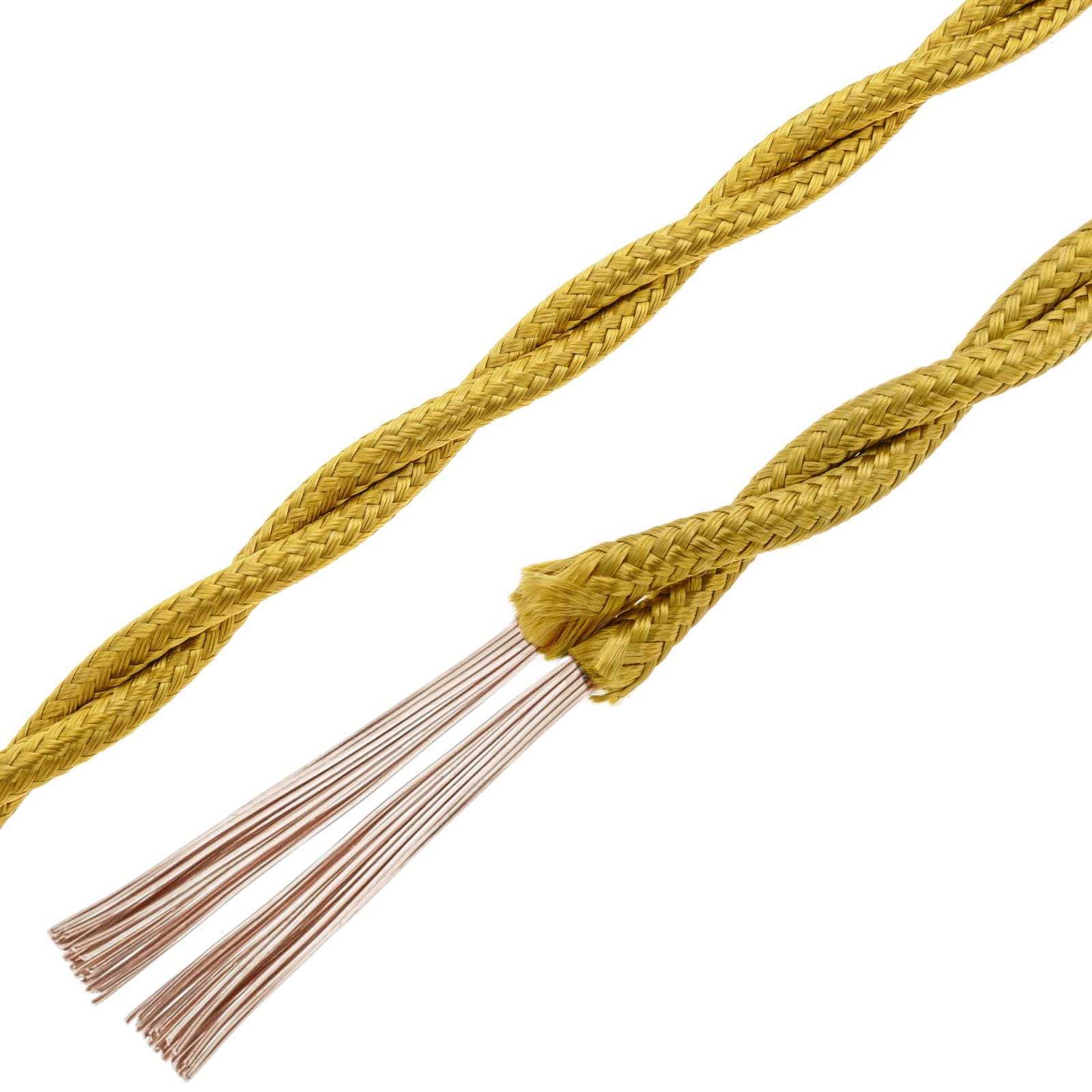 Cable eléctrico retro trenzado de color dorado 2x0.75mm 25m