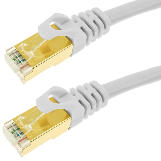 mostrar Perfecto Reconocimiento Cable red ethernet tipo LAN SFTP RJ45 de color blanco de 20 m | Leroy Merlin