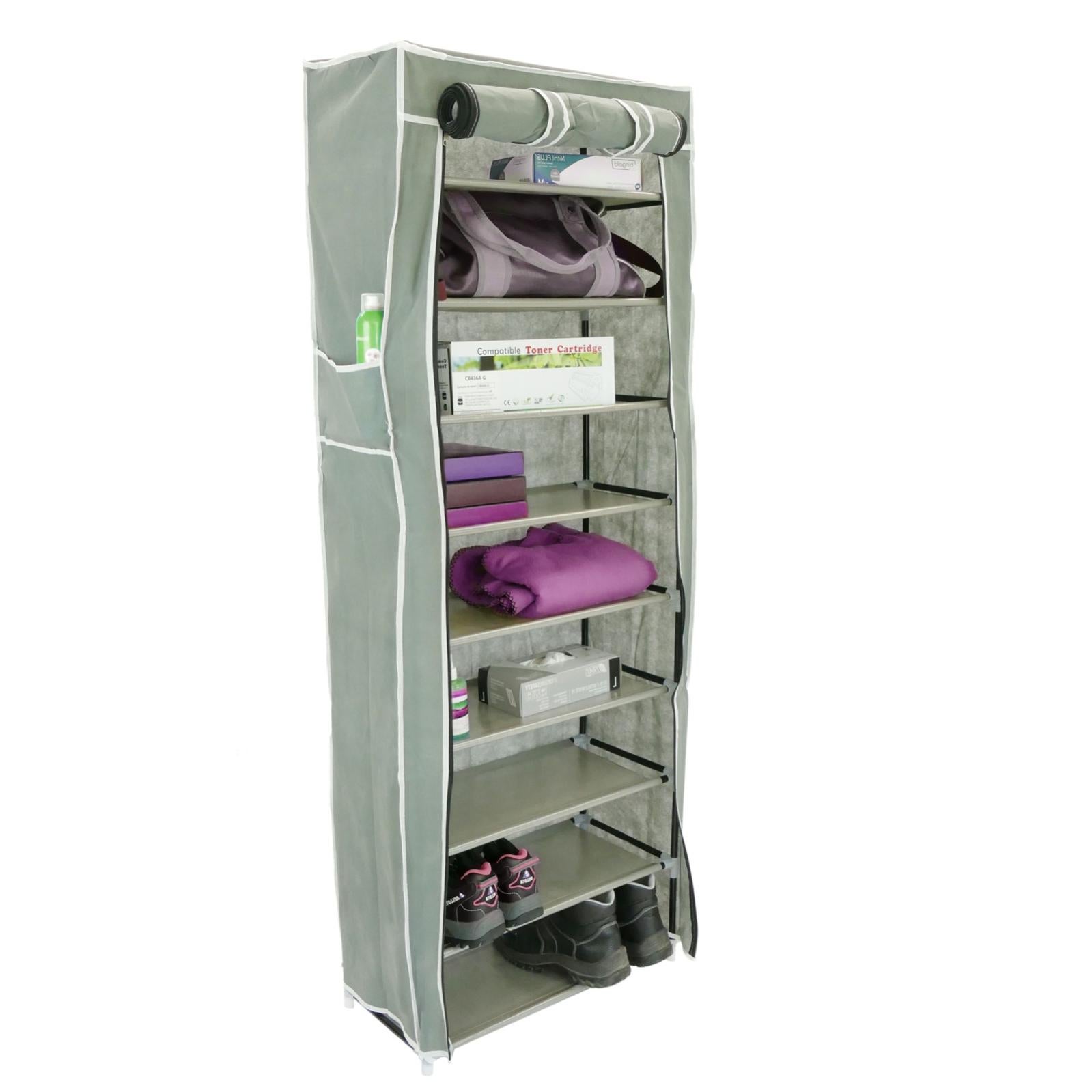 Armario portátil multiusos de 9 baldas gris |