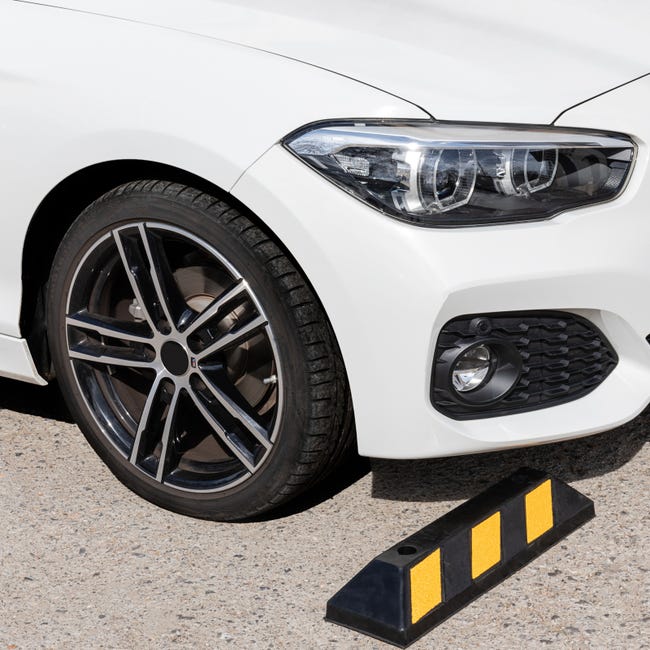 Tope de suelo para ruedas de parking aparcamiento de goma 48 cm