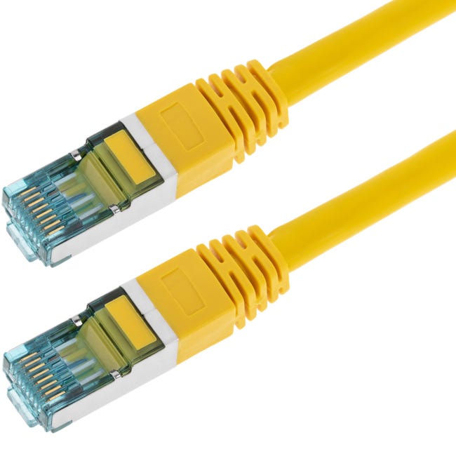 Câble Ethernet SFTP jaune RJ45 Catégorie 7 de 1m