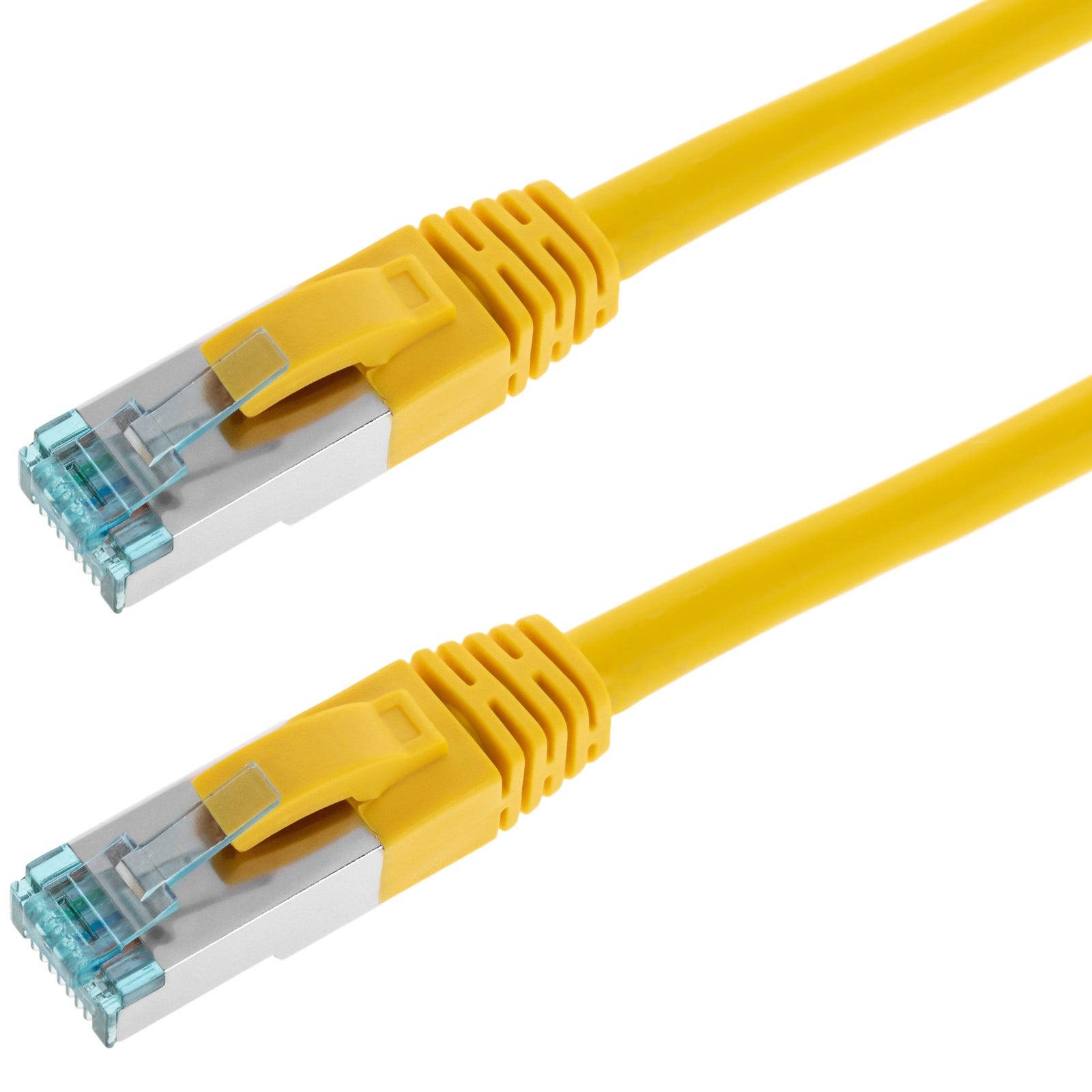 Câble réseau Ethernet (RJ45) catégorie 6A S/FTP jaune compatible