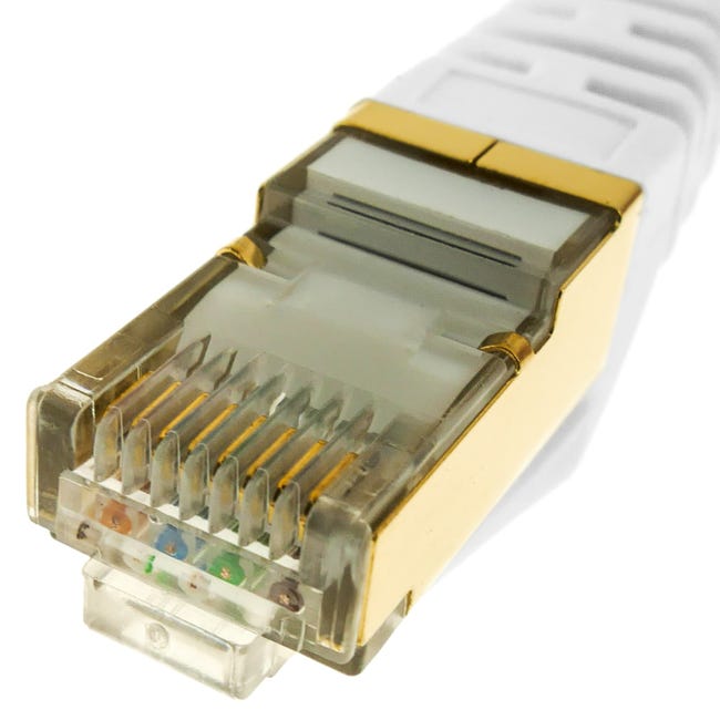 Câble réseau Cat 6 UTP RJ45 50 cm blanc de couleur blanche