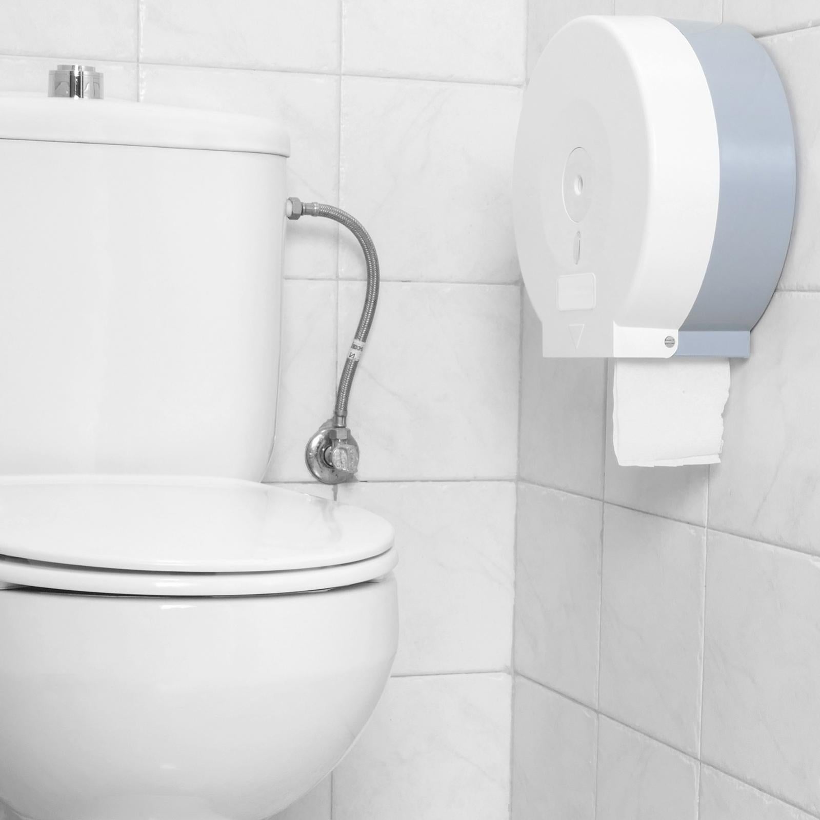 Porta rotolo di carta igienica industriale taglia L bianco - 2