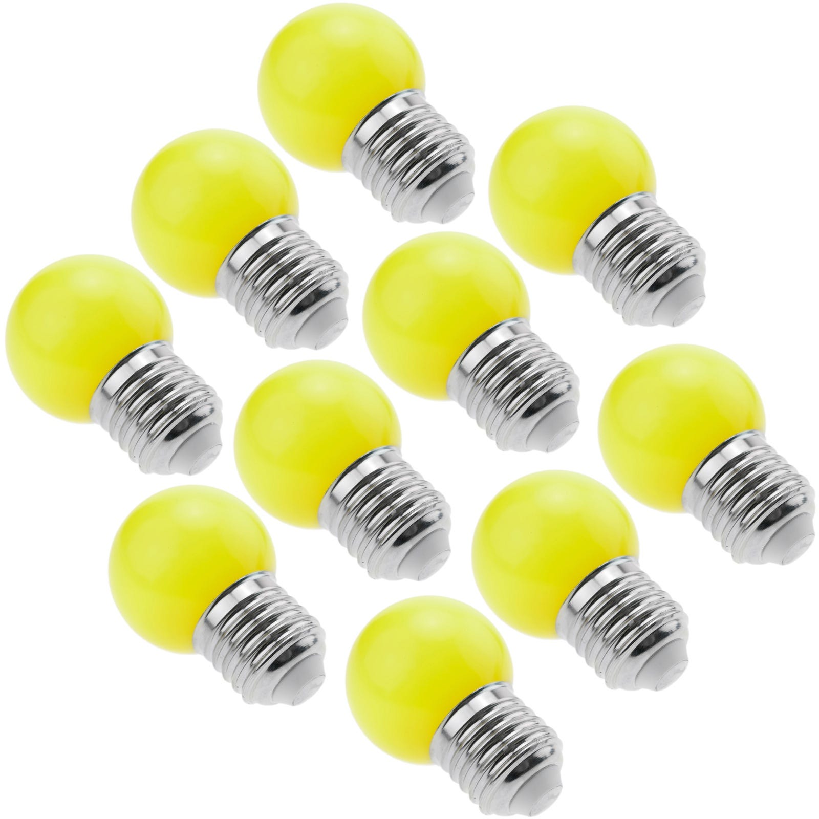 Ampoule LED E27 230VAC 1,5W 65x45mm G45 jaune lumière 10 unités