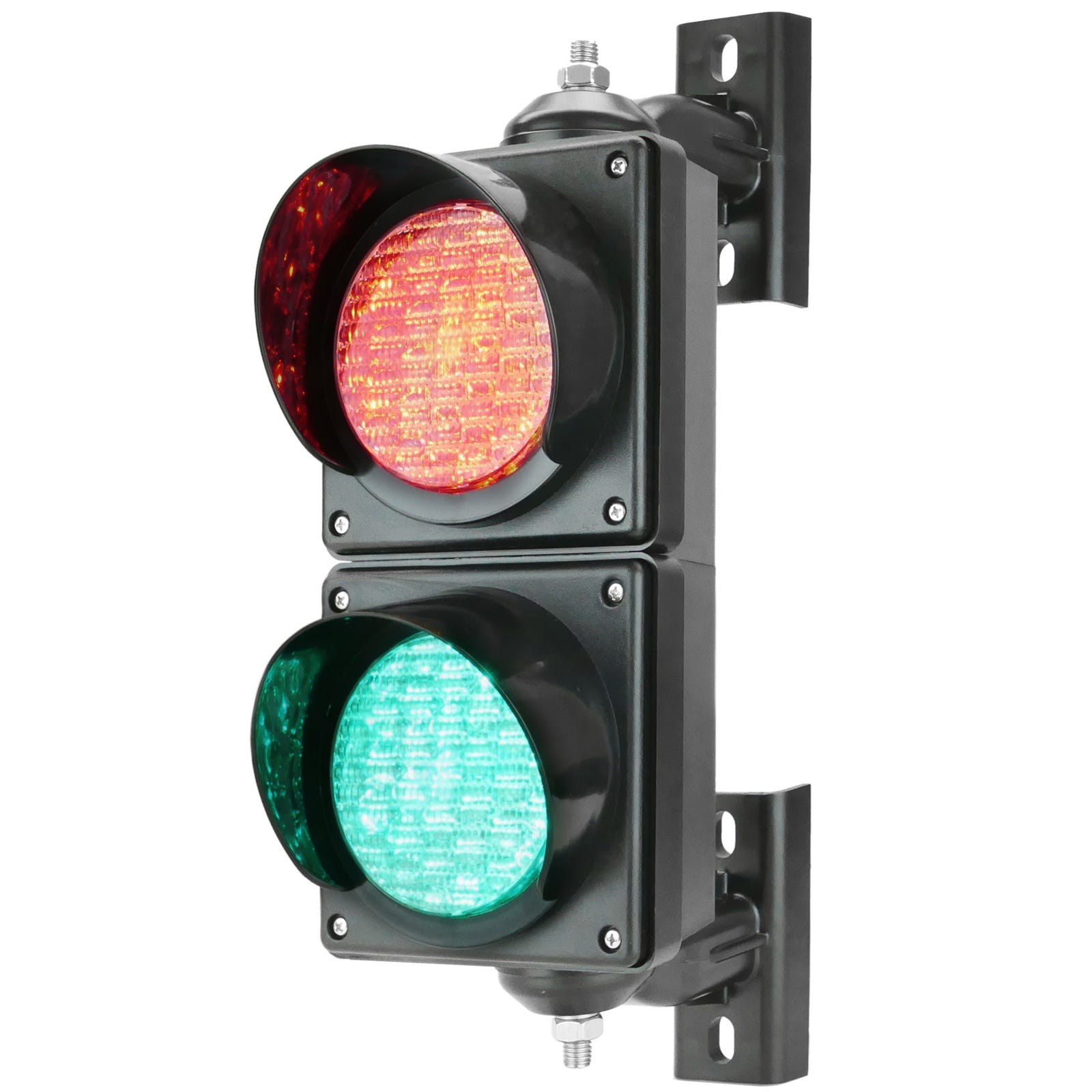 Semaforo 12-24V 100mm 2X con luci LED verdi e rosse