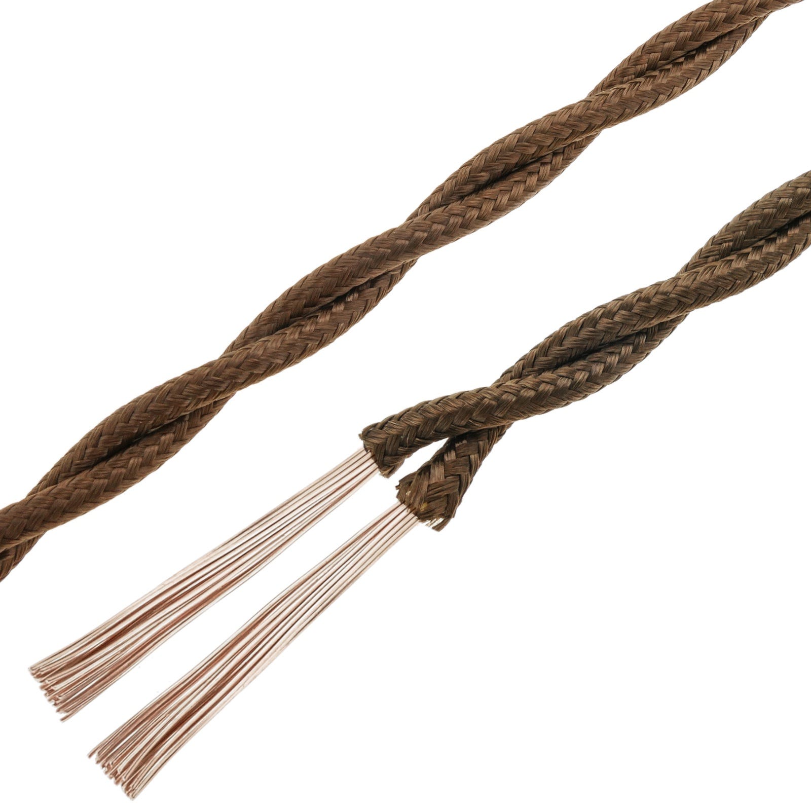 Cable eléctrico retro trenzado de color marrón 2x0.75mm 25m