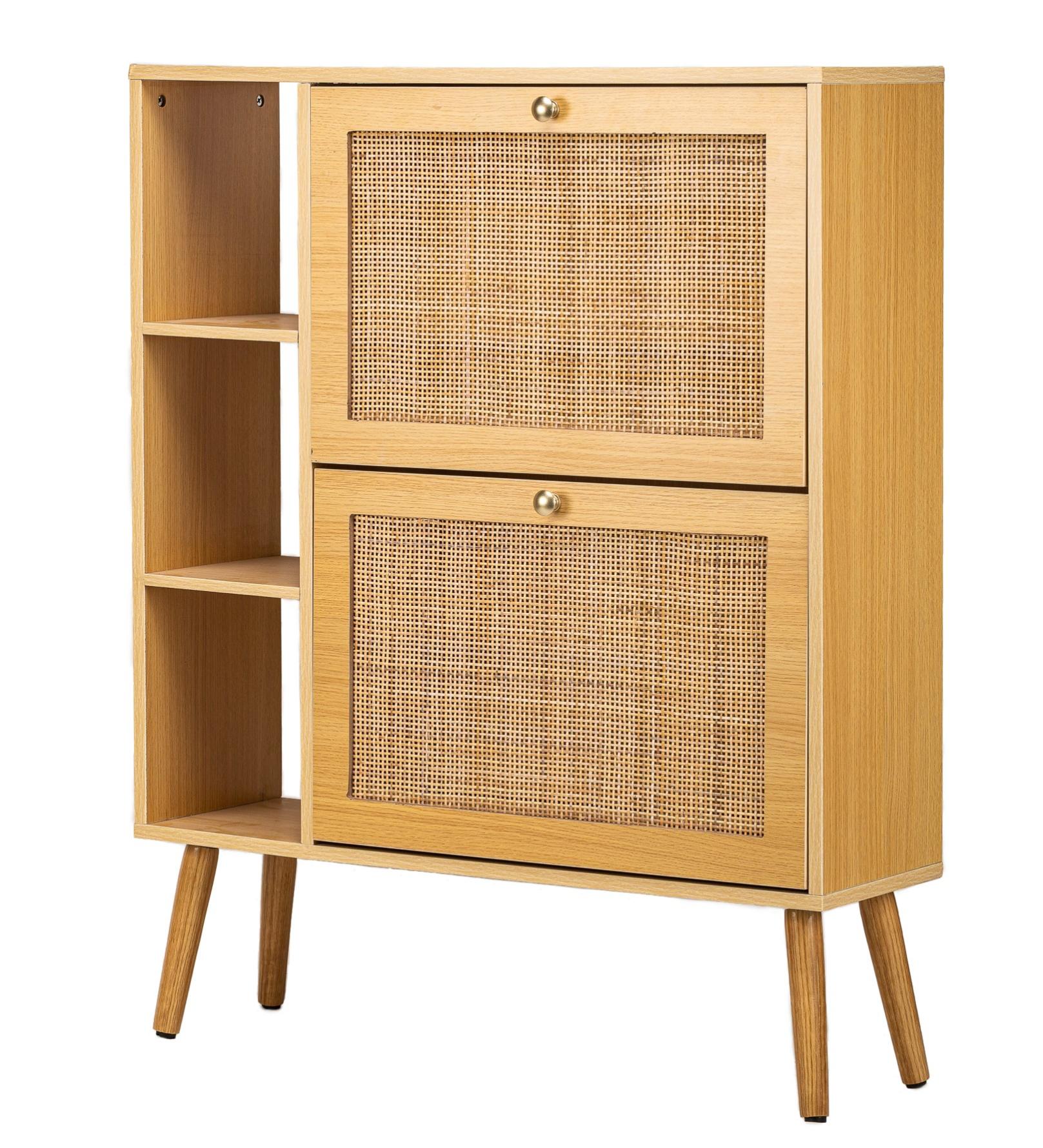 Scarpiera in Rattan 3 Ante 60x24x113 cm: Mobile Ingresso Salvaspazio