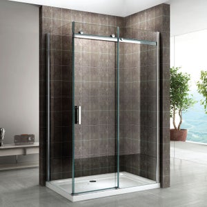 Paroi de douche d'angle ROLL accès sur coté 80 x 160 cm - Robinet&Co