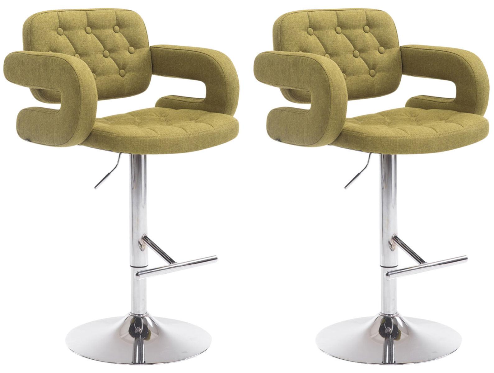 Lot De 2 Tabourets De Bar Avec Dossier Pivotant - Hauteur Réglable, Accoudoirs | Design Moderne Pour Cuisine, îlot