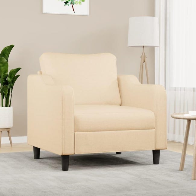 Poltrona Relax VidaXL Con Poggiapiedi – Colore Crema, In Tessuto, Per Soggiorno