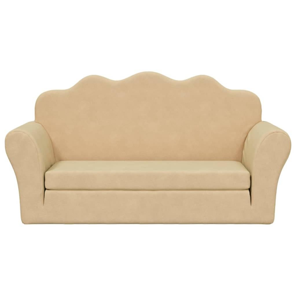 Divano Letto Per Bambini In Peluche Rosa - 2 Posti Trasformabile E Super Morbido - Foto 5