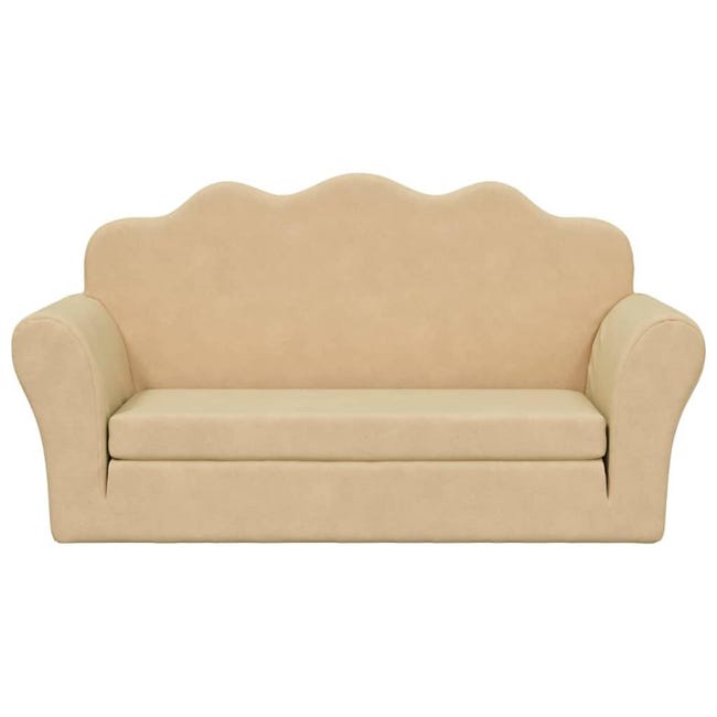 Divano Letto Per Bambini In Peluche Rosa - 2 Posti Trasformabile E Super Morbido - Foto 5