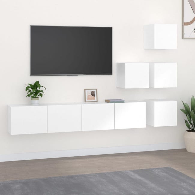 Mueble de pared para TV madera contrachapada blanco | Leroy Merlin Mueble De Pared Para Tv Madera Contrachapada Blanco | Leroy Merlin