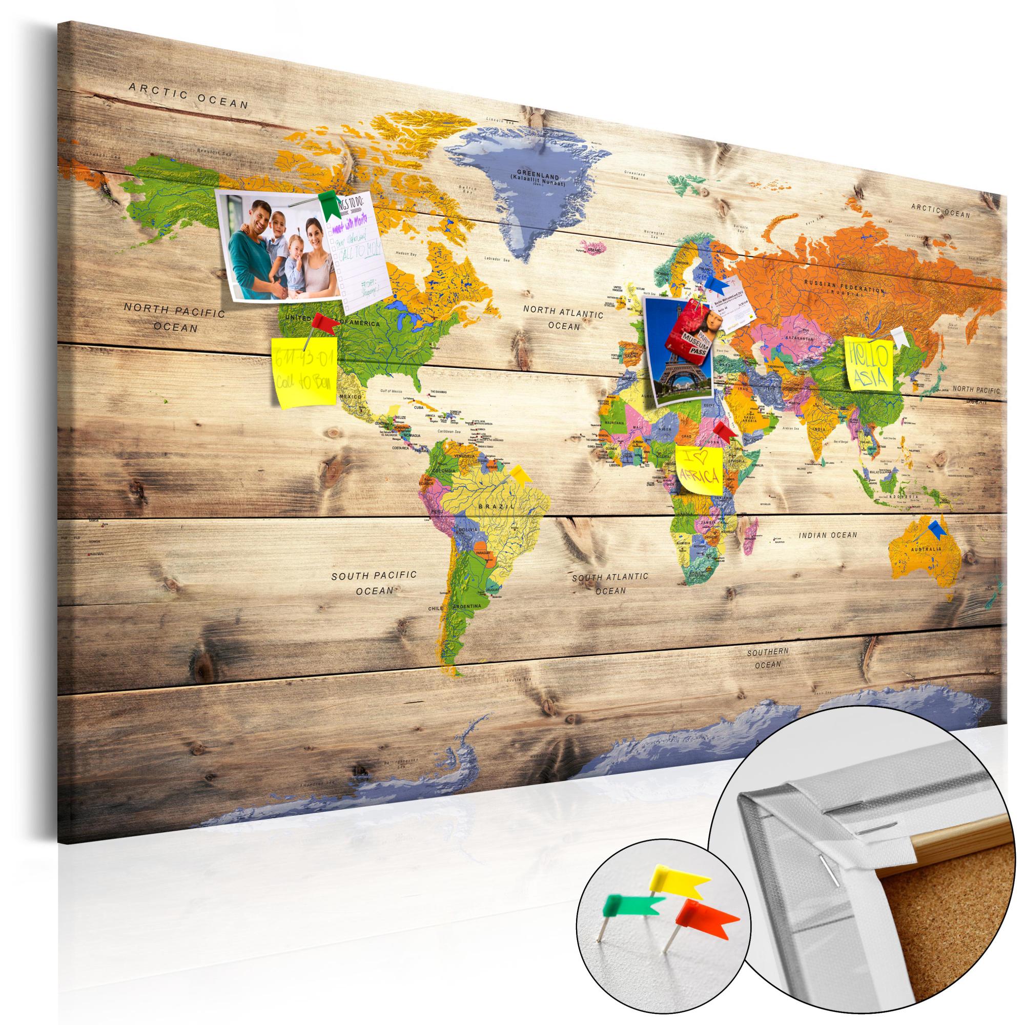 B&D XXL Tableau en Liège Monde 120x80 cm Tableau d'Affichage Mappemonde Cadre en Bois Grande Décoration Murale pour Bureau Maison Carte de voyage style vintage k C 0035 p f B&D XXL Tableau en Liège Monde 120x80 cm Tableau d'Affichage Mappemonde Cadre en Bois Grande Décoration Murale pour Bureau Maison Carte de voyage style vintage k C 0035 p f