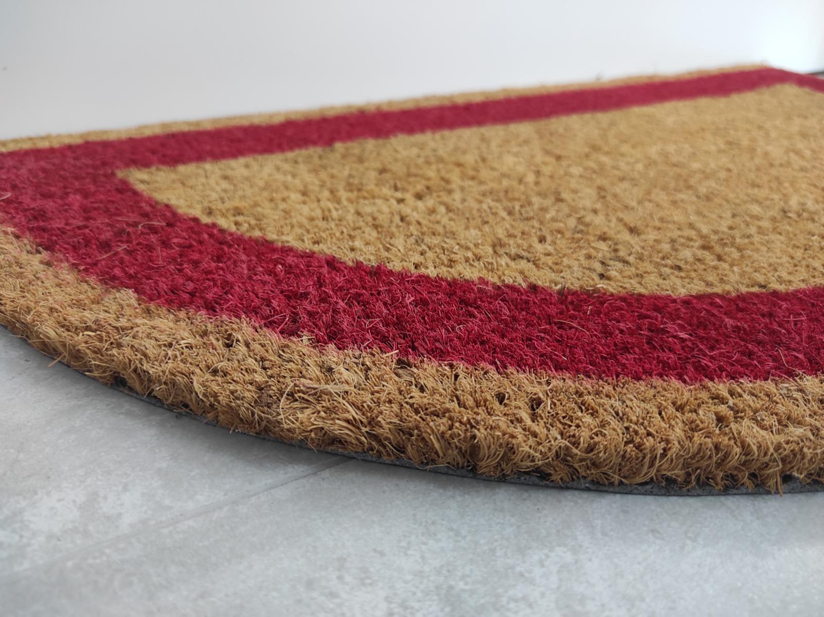 Felpudo| Composición 100% Fibra Coco| Base Antideslizante| Cenefa Rojo| Medida 45X80CM - 4
