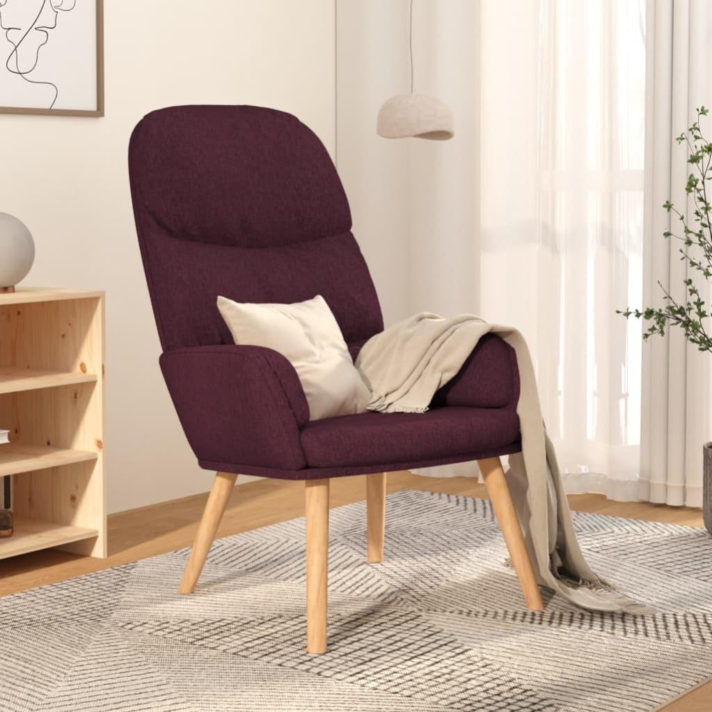 VidaXL Poltrona Relax con Sgabello Viola in Tessuto | Leroy Merlin
