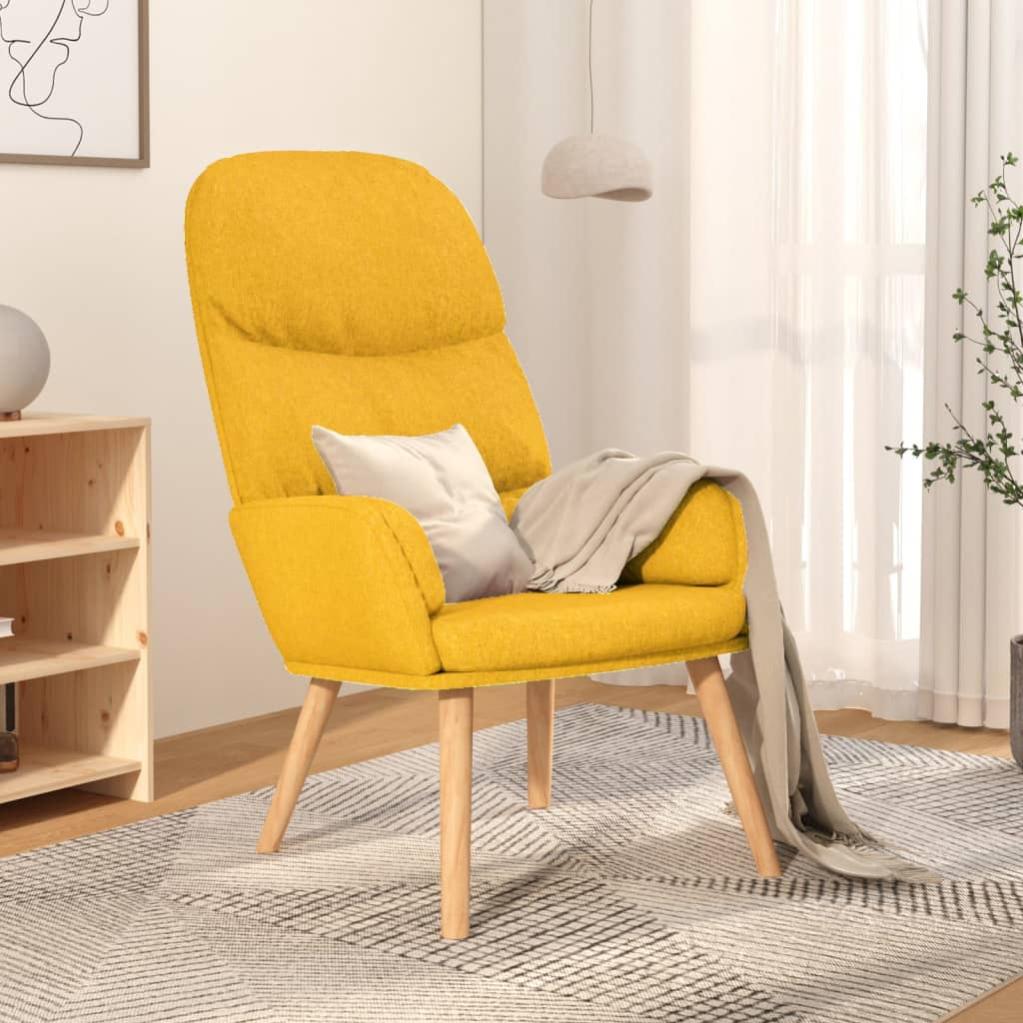 Poltrona Relax con Sgabello Giallo Senape in Velluto vidaXL | Leroy Merlin