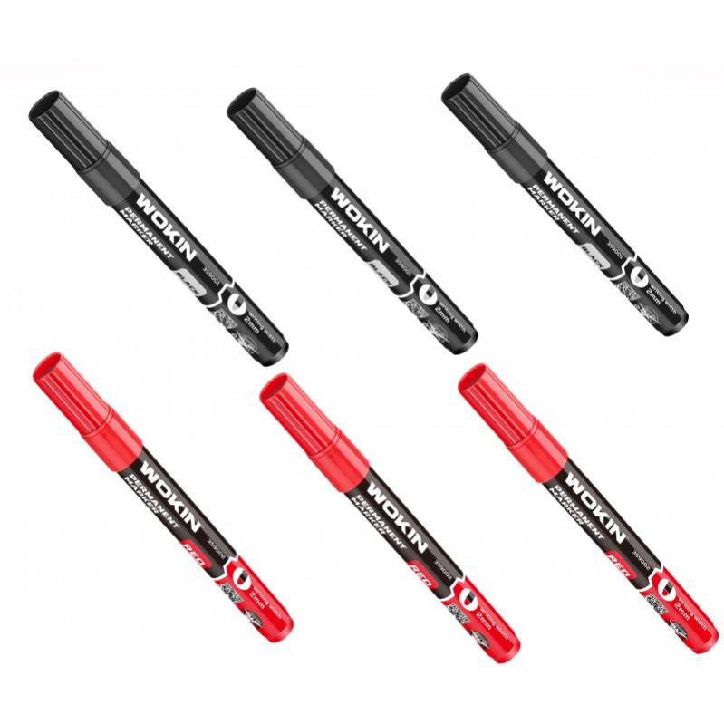 Lot de 6 feutres marker indélébile noir et rouge Leroy Merlin