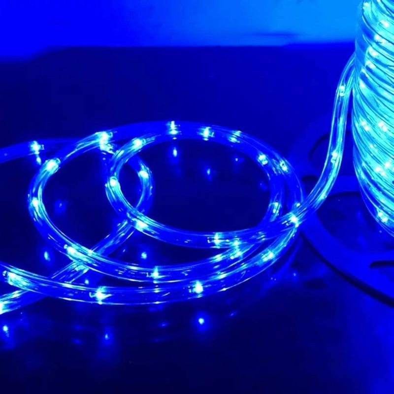 20M Tube Lumineux Extérieur LED Guirlande Lumineuse Décoration,Bleu,avec  Adapteur d'alimentation