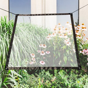 VEVOR Bâche Transparente Imperméable en PVC 5x9 m Bâche Etanche Rideau  Extérieur de Protection en Vinyle pour Couvrir Serre Terrasse Pavillon  Jardin